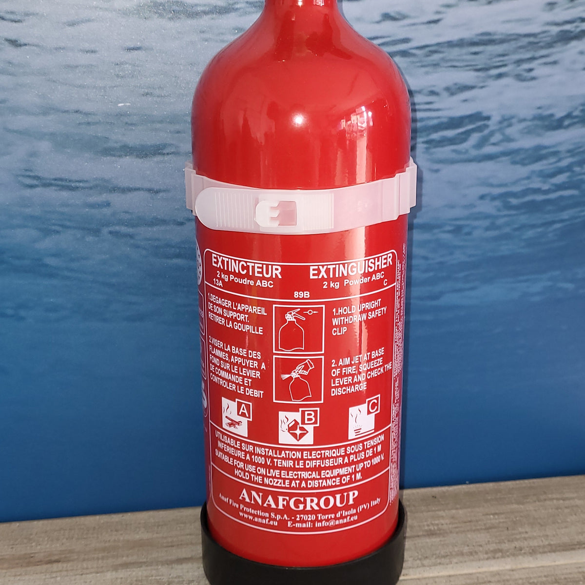 Extincteur à Poudre ABC 2 Kg - Norme NF & MED - Pour Voiture, Bateau, Atelier - Anti-rouille